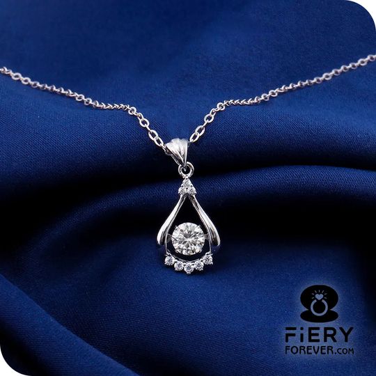 Discover Dancing Moissanite Necklace Love Dancing Necklace Gift For Her