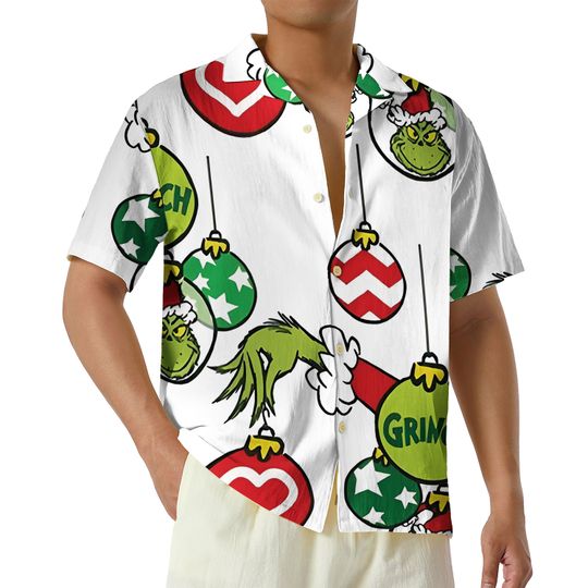 Discover Christmas funny character Hawaiian Shirt, Merry Grin Button Up Shirt