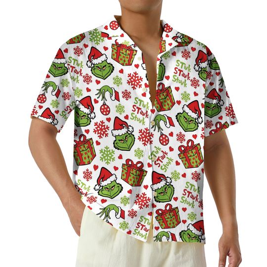 Discover Whoville University funny character Christmas Hawaiian Shirt, funny character Holiday Christmas Shirt