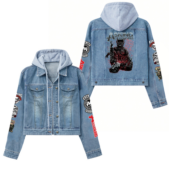 Discover Asking Alexandria There's A Creature Inside Of You Too Unisex Hooded Denim Jacket