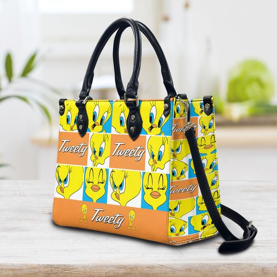 Discover Tweety Bird Leather Handbag, Tweety Leather Bag, Personalized Handbag