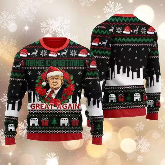 Discover Trump Make Christmas Great Again Santa Claus Ugly Christmas Sweater