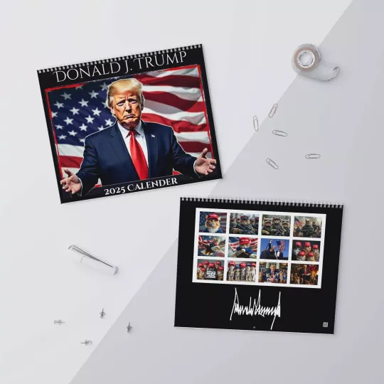 Discover 2025 Trump MAGA Cat Calendar, Copy of Donald J Trumps Signature, 2025 Wall Calen