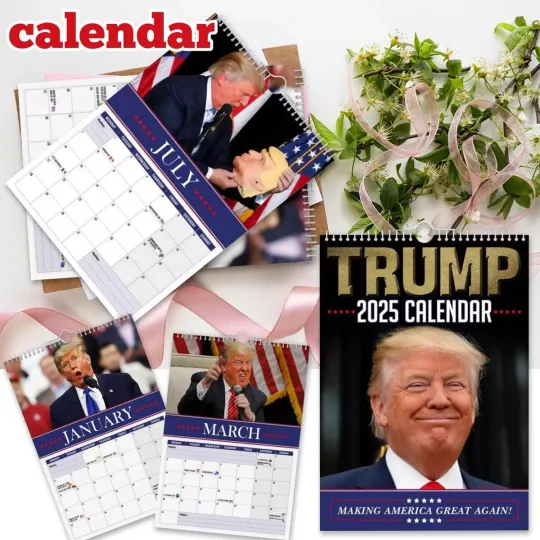 Discover Trump Calendar 2025 Donald Gift Funny Quirky Monthly Wall Calender 12