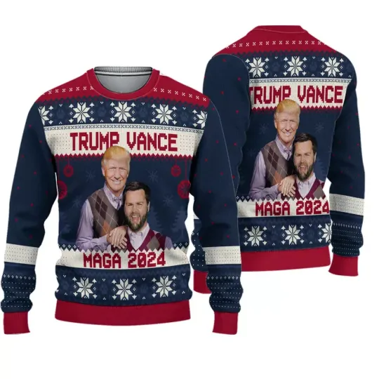 Discover Trump Vance Ugly Sweater, MAGA 2024 Christmas