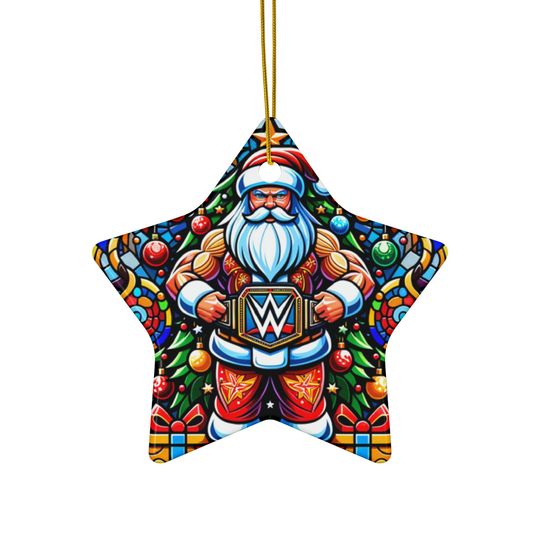 Discover Ceramic Ornament, Santa Wrestling Entertainment Championship Belt