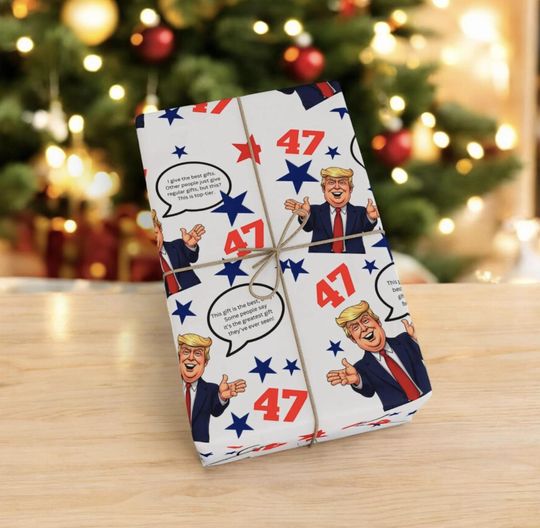 Discover Trump Christmas Gift Wrap Papers Sheets, Trump Wrapping Paper Gifts