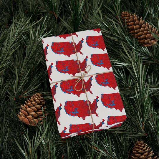 Discover Wrapping Papers, Red America Christmas Gift Wrap for Donald Trump