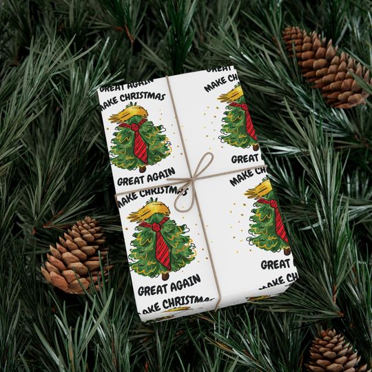 Discover Trump Christmas Wrapping Paper | Make Christmas Great Again | MAGA Gift Wrap