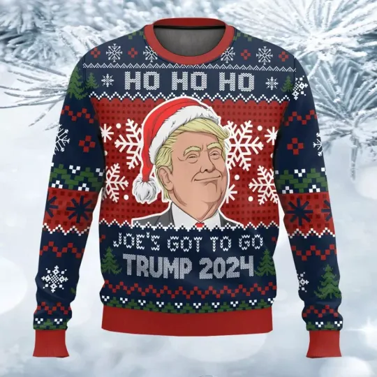Discover Ho Ho Ho Joe’s Got To Go Trump Christmas Sweater