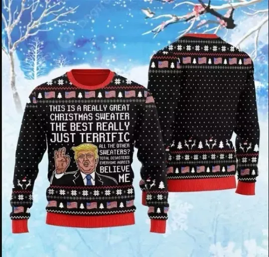 Discover Humorous Trump Ugly Christmas Sweater, Trump This is The Greatest Ugly Sweater