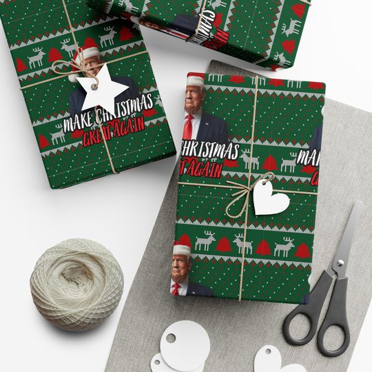 Discover Trump Christmas Wrapping Paper, Holiday Wrapping Paper Make Christmas Great Again