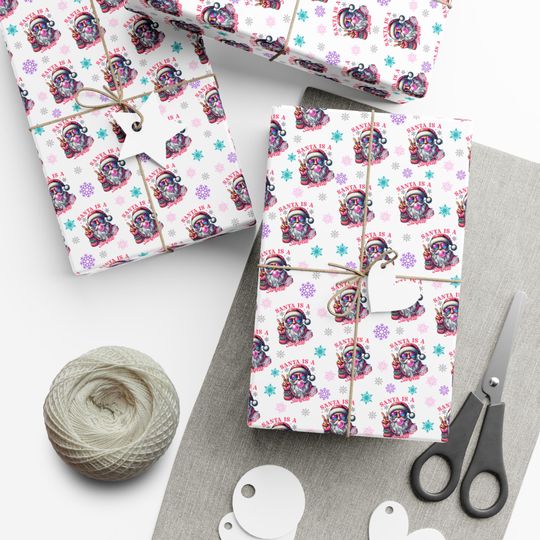 Discover Santa is a Swiftie Gift Wrapping Paper, Holiday Party Supplies