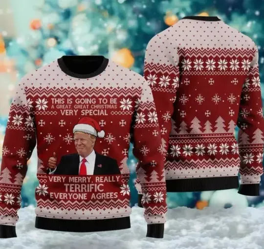 Discover Trump This Is Going To Be A Great Sweatshirt, Funny Trump Santa Ugly Christmas