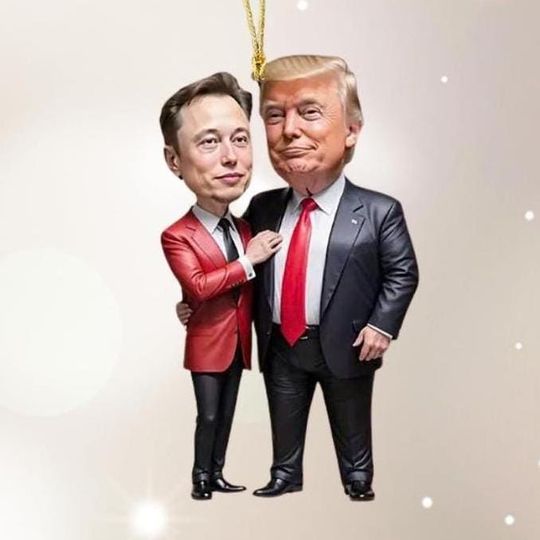 Discover Trump & Elon Musk Acrylic Christmas Ornament, Trump Supporter Gift