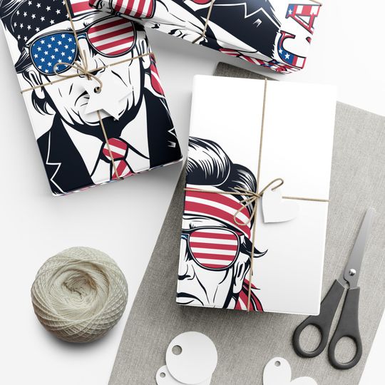 Discover Trump Merica Gift Wrapping Paper - MAGA, Funny Christmas Wrapping Paper