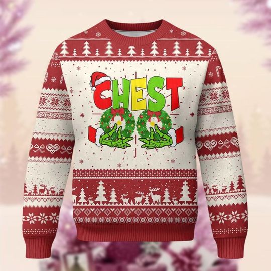 Discover Chest Nuts Christmas Ugly Sweater, Santa Hat Xmas Sweater