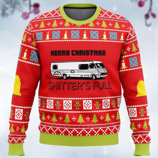 Discover Christmas Vacation Shitter's Full Ugly Christmas Sweater Red