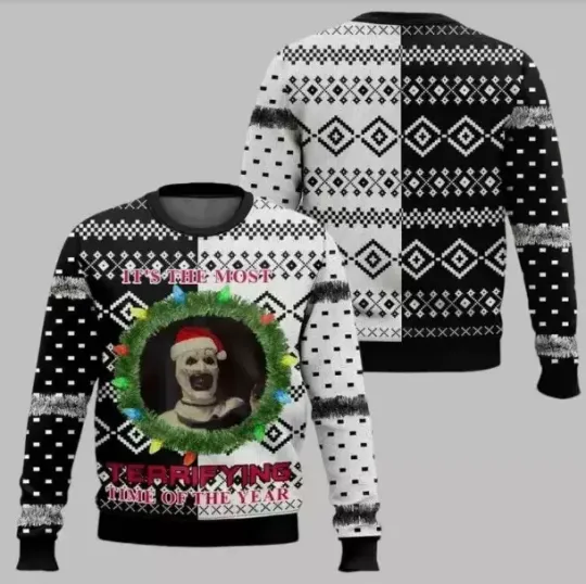 Discover Christmas Terrifier Santa Hat Ugly Christmas Sweater
