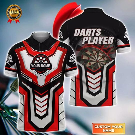 Discover Throwing Bulleyes Dartboart Personalized Name 3D Polo Shirt