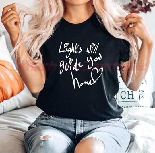 Discover Cold Play Lights Will Guide You Home T-shirt Heart Love Fix you Lyrics 2025 tour T shirt