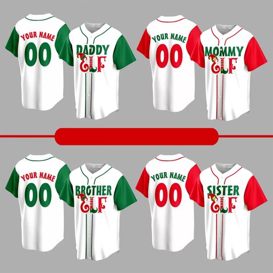 Discover Personalized Family ELF Christmas Baseball Jersey