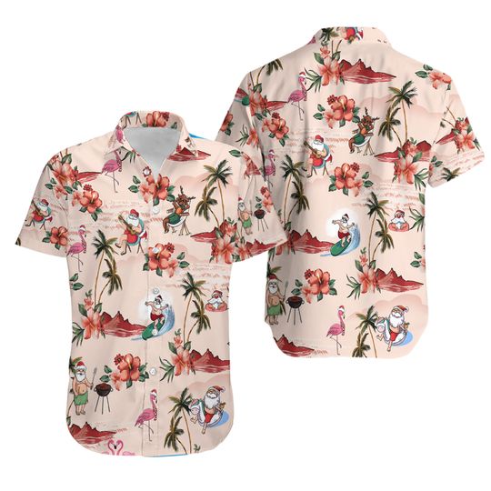 Discover Santa Claus Hawaiian Shirt For Men And Women, Tropical Santa Hawaiian Shirt