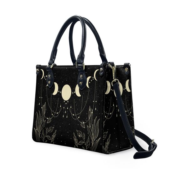 Discover Witchy Celestial Moon stars top handles Vegan Leather Bags