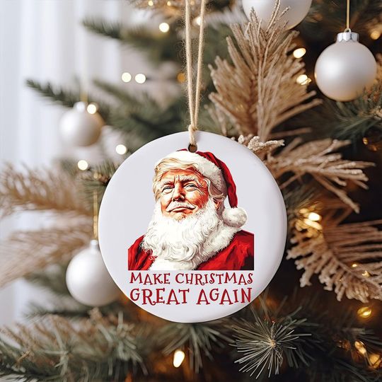 Discover Make Christmas Great Again Ornament, Funny Christmas Gift, Trump Ornament