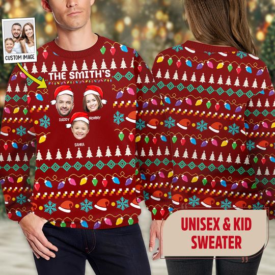 Discover Personalized Christmas Led Light Family Funny Ugly Christmas Sweater