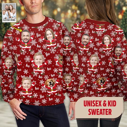 Discover Custom Face Christmas Family Santa Claus Ugly Christmas Sweater