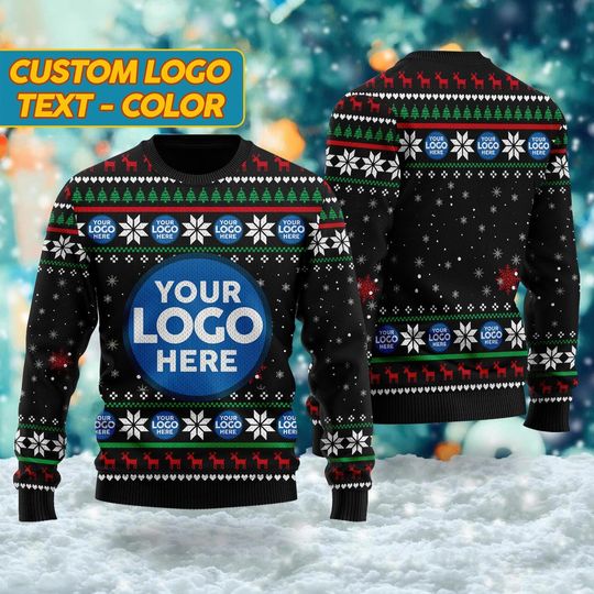 Discover Custom Logo Company Ugly Christmas Sweater