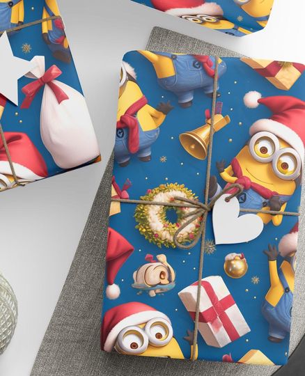 Discover Christmas Minions Wrapping Paper - Holiday Gift Wrap, Festive Gift Packaging