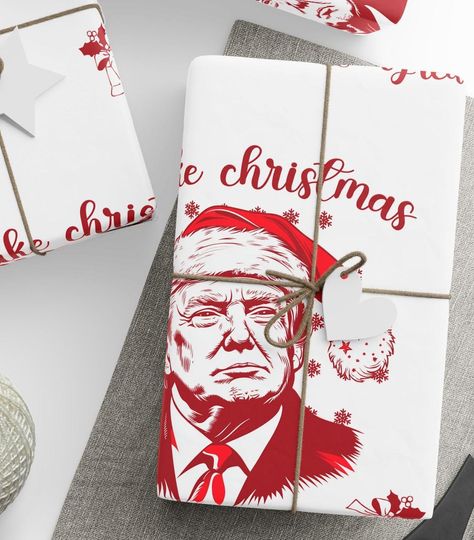 Discover Christmas Wrapping Paper, Holiday Gift Wrap, Trump MAGA