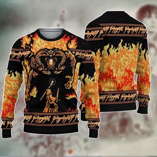 Discover Lord of the Rings You Shall Not Pass Ugly Christmas Sweater, Ugly Christmas