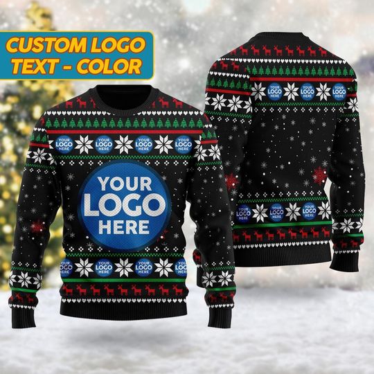 Discover Custom Logo Company Ugly Christmas Sweater