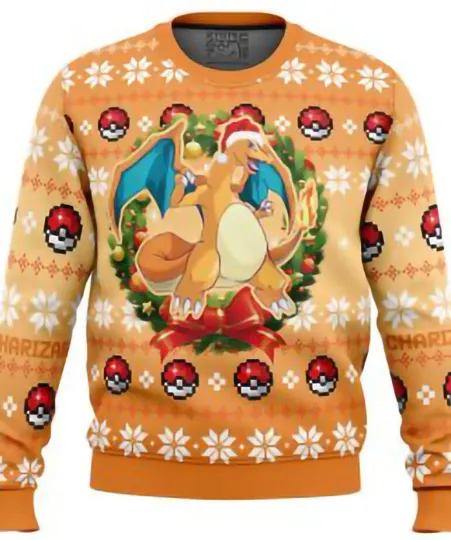 Discover Christmas Charizard Po kemon Ugly Christmas Sweater, Cartoon Xmas Holiday Gifts