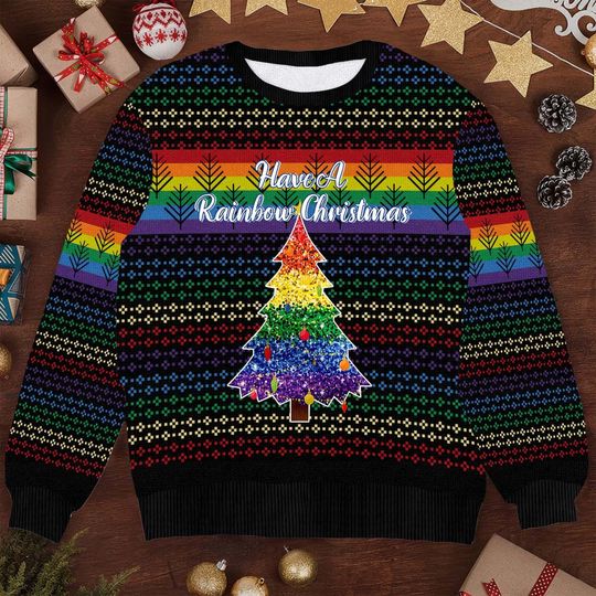 Discover Have a Rainbow Christmas Sweater - LGBTQ+ Pride Ugly Xmas Sweater