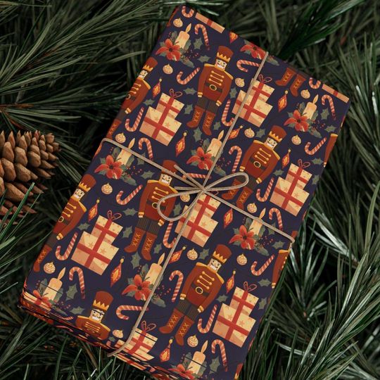 Discover Nutcracker Wrapping Paper Holiday Gift Wrap Nutcracker Gift Wrap Elegant