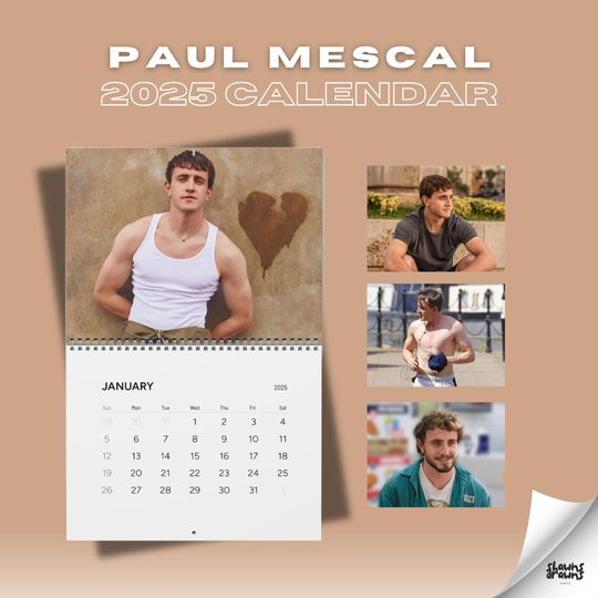 Discover Paul Mescal Calendar 2025 / Paul Mescal Wall Calendar 2025