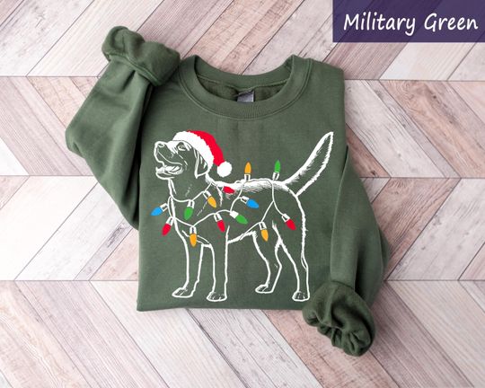 Discover Santa Dog Christmas Lights Sweatshirt