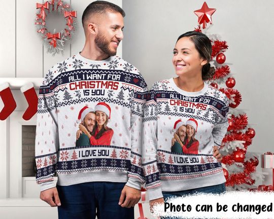 Discover All I Want For Christmas Is You, Personalized Ugly Christmas Sweater