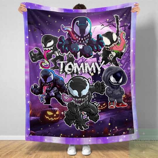 Discover Custom Venom Throw Blanket, Venom Symbiote Throw Blanket
