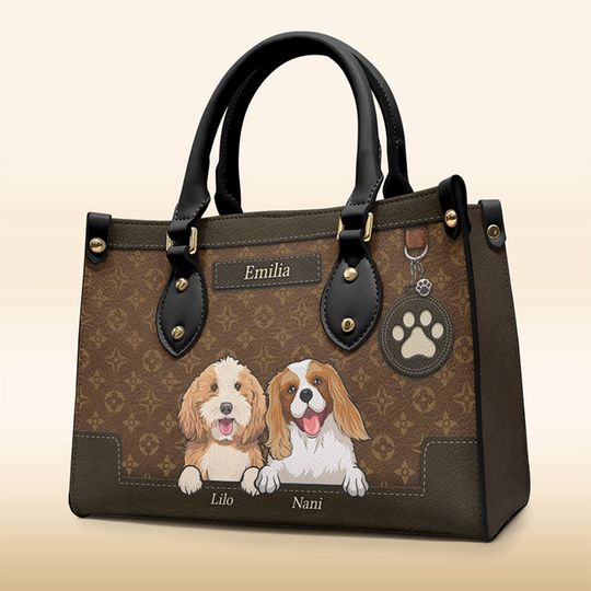Discover You're Pawsome - Dog & Cat Personalized Custom Leather Handbag - Gift For Pet Owners