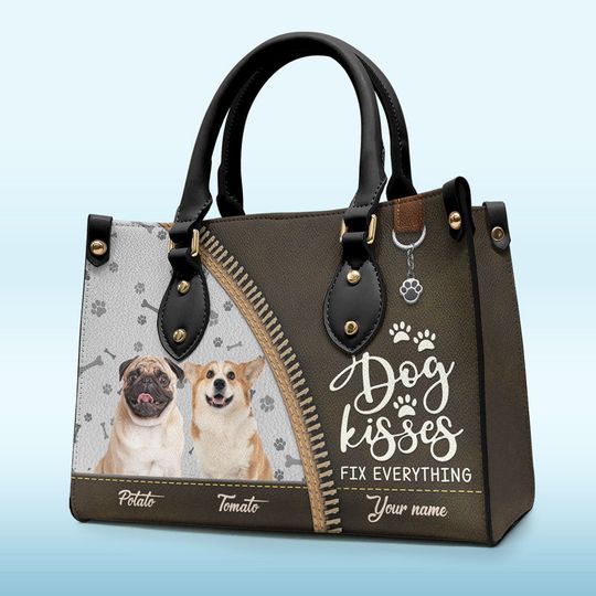 Discover Custom Photo Life Is Better With Fur Babies - Dog & Cat Personalized Leather Handbag
