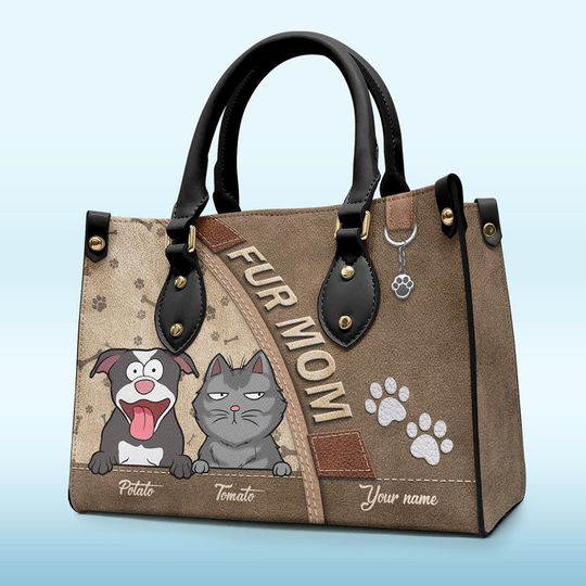 Discover The World's Cutest Dogs - Dog & Cat Personalized Custom Leather Handbag, Pet Lovers