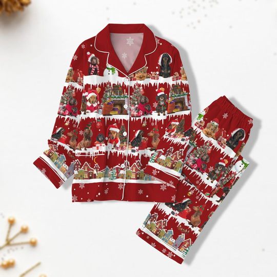 Discover Dachshund Christmas Pajamas, Christmas Dog Pajamas, Dachshund Shirt