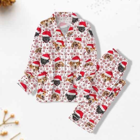 Discover Custom Christmas Pajama Set With Face, Custom Face Pajamas Dog shirt
