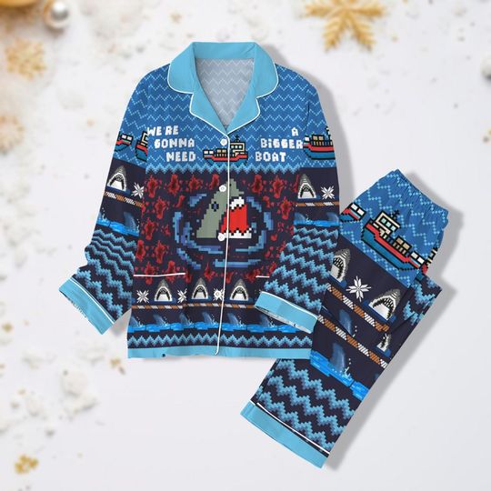 Discover Christmas Shark Jaw Movie Pajamas, Christmas Jaws