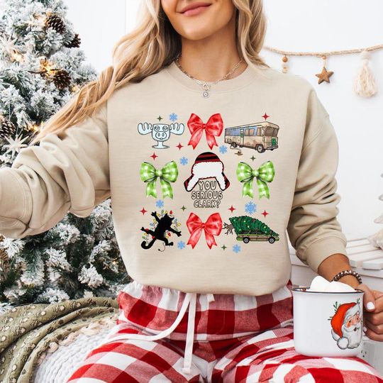 Discover Coquette Bow Griswold Family Christmas Sweatshirt, You Serious Clark
